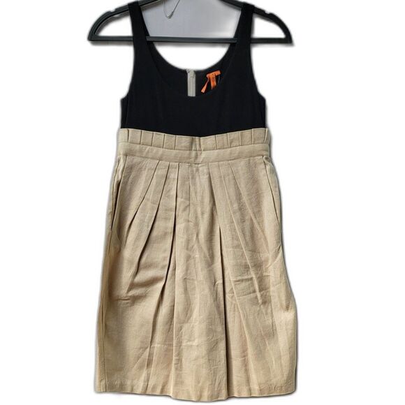 BCBGeneration Beige Black Color Block Scoop Neck Sleevless Dress 2 - Picture 3 of 13